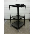 Black Metal 3 Shelf Audio Video A/V Cart Black Metal 3 Shelf Audio Video A/V Cart